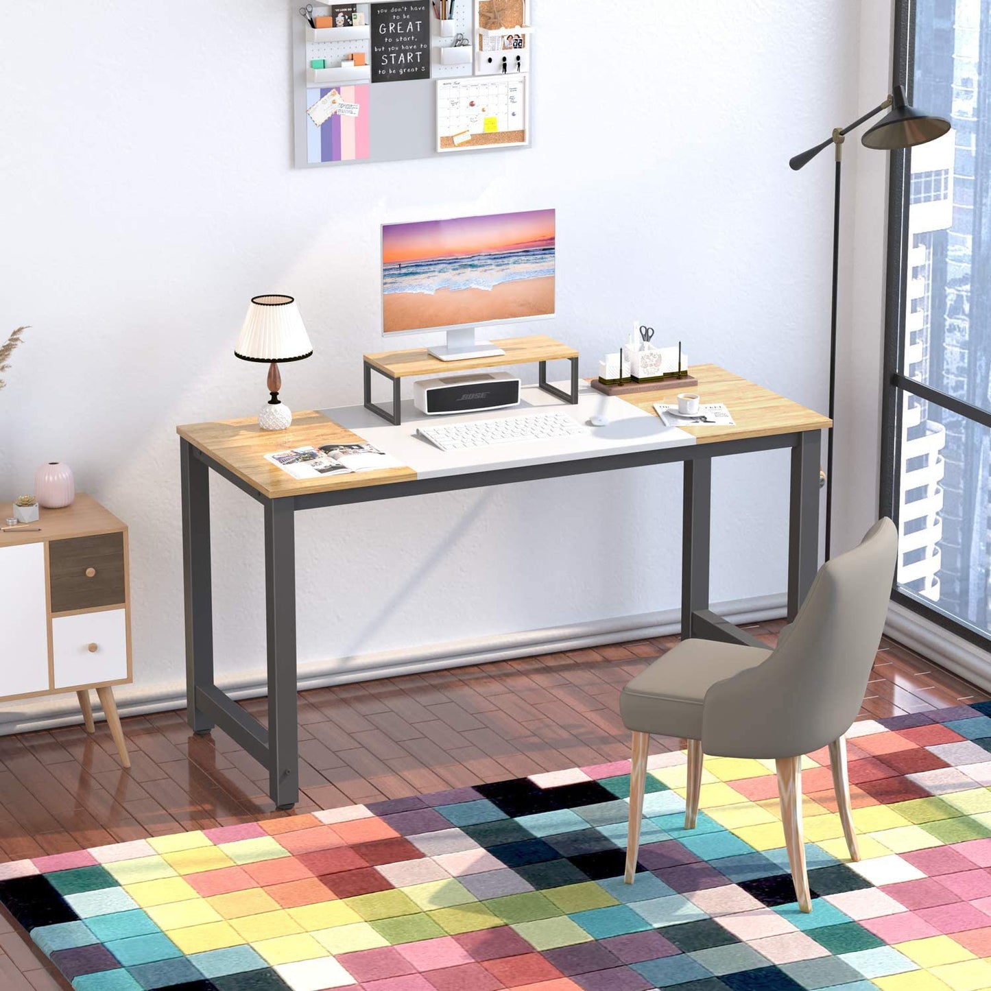 Inhabit Splice Board 140cm Desk In Metal & Wood