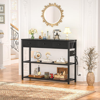 Inhabit Entryway Table with Side Power Outlet Console Table