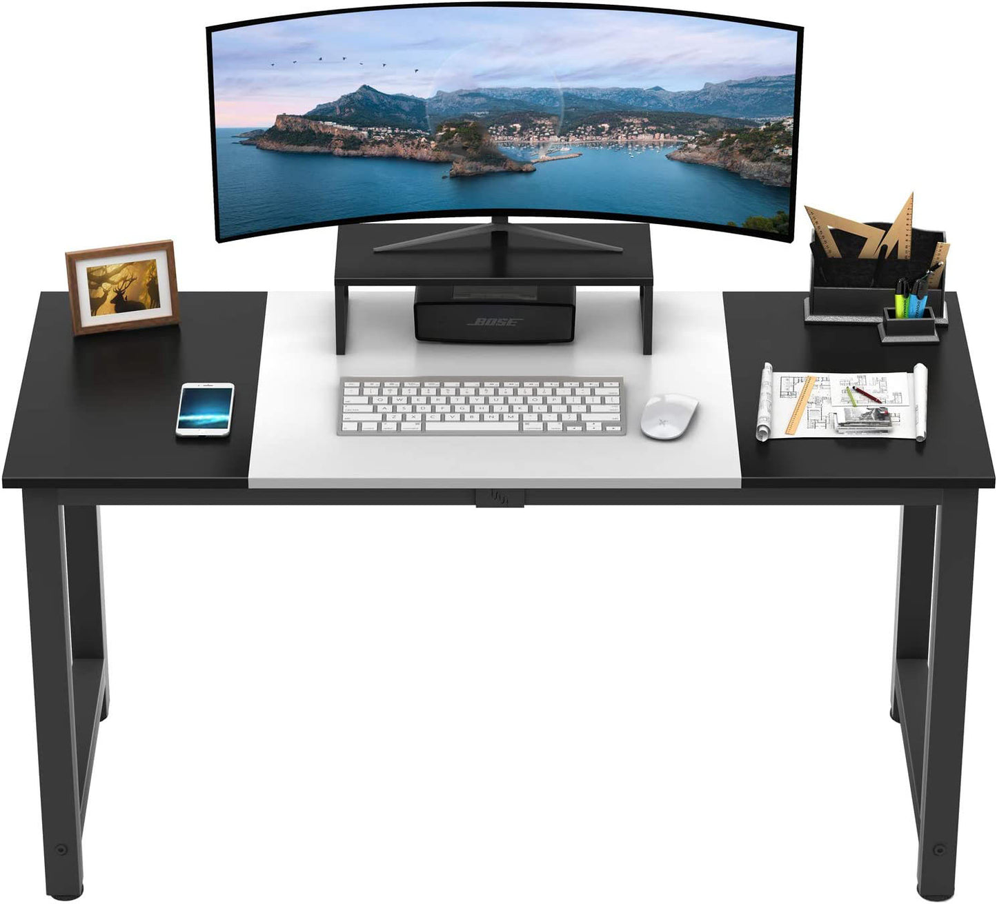 Inhabit Splice Board 140cm Desk In Metal & Wood