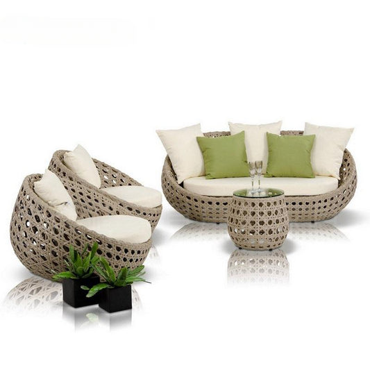 Inhabit 4 Pieces Outdoor Rattan Set  For Balcony Or Garden4