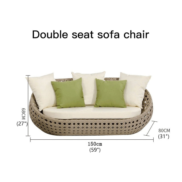 Inhabit 4 Pieces Outdoor Rattan Set  For Balcony Or Garden4