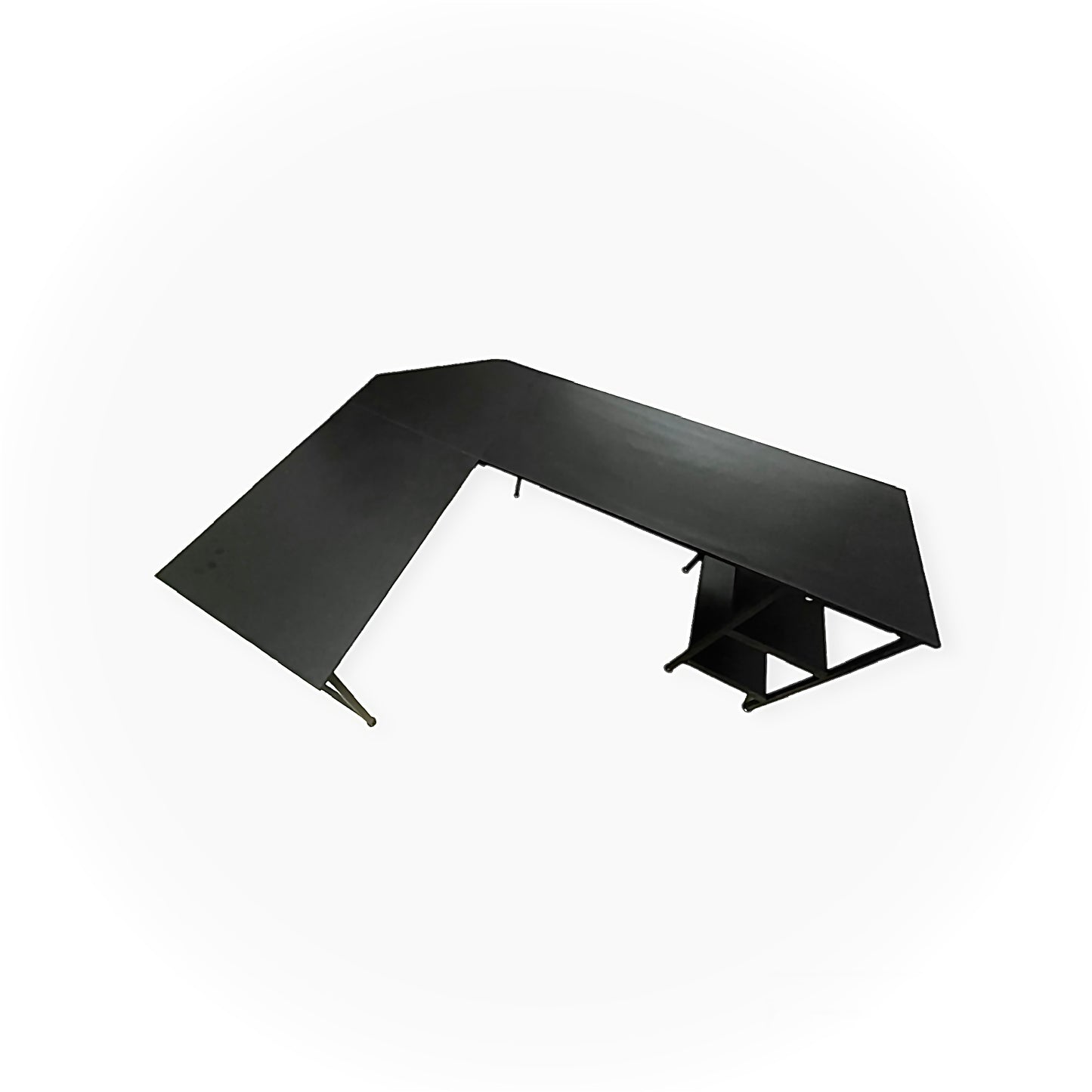 Inhabit V 120cm L Shape Desk with 2-Tier Shelves