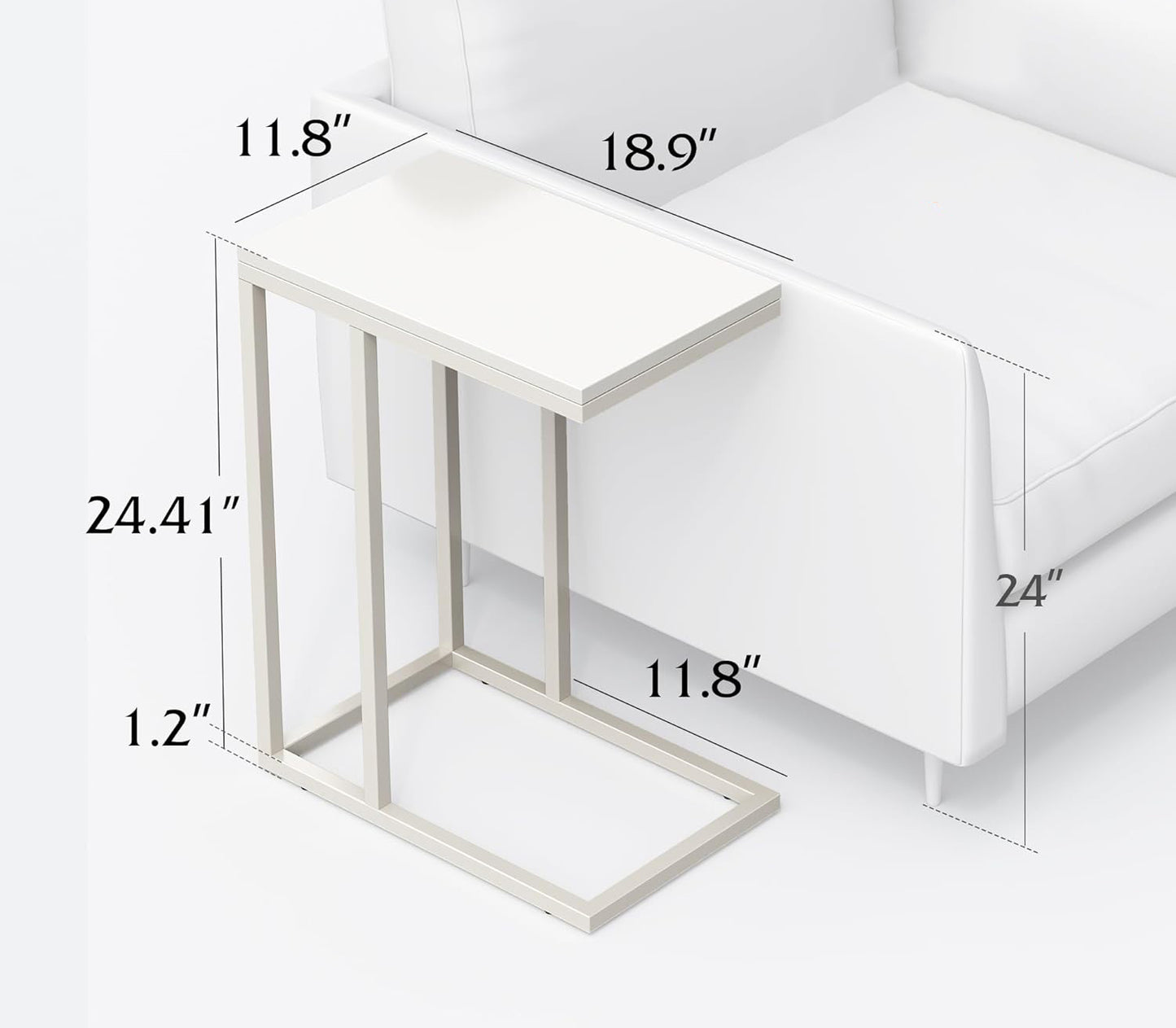 Inhabit C Shaped Side Table For Living Room or Bedroom