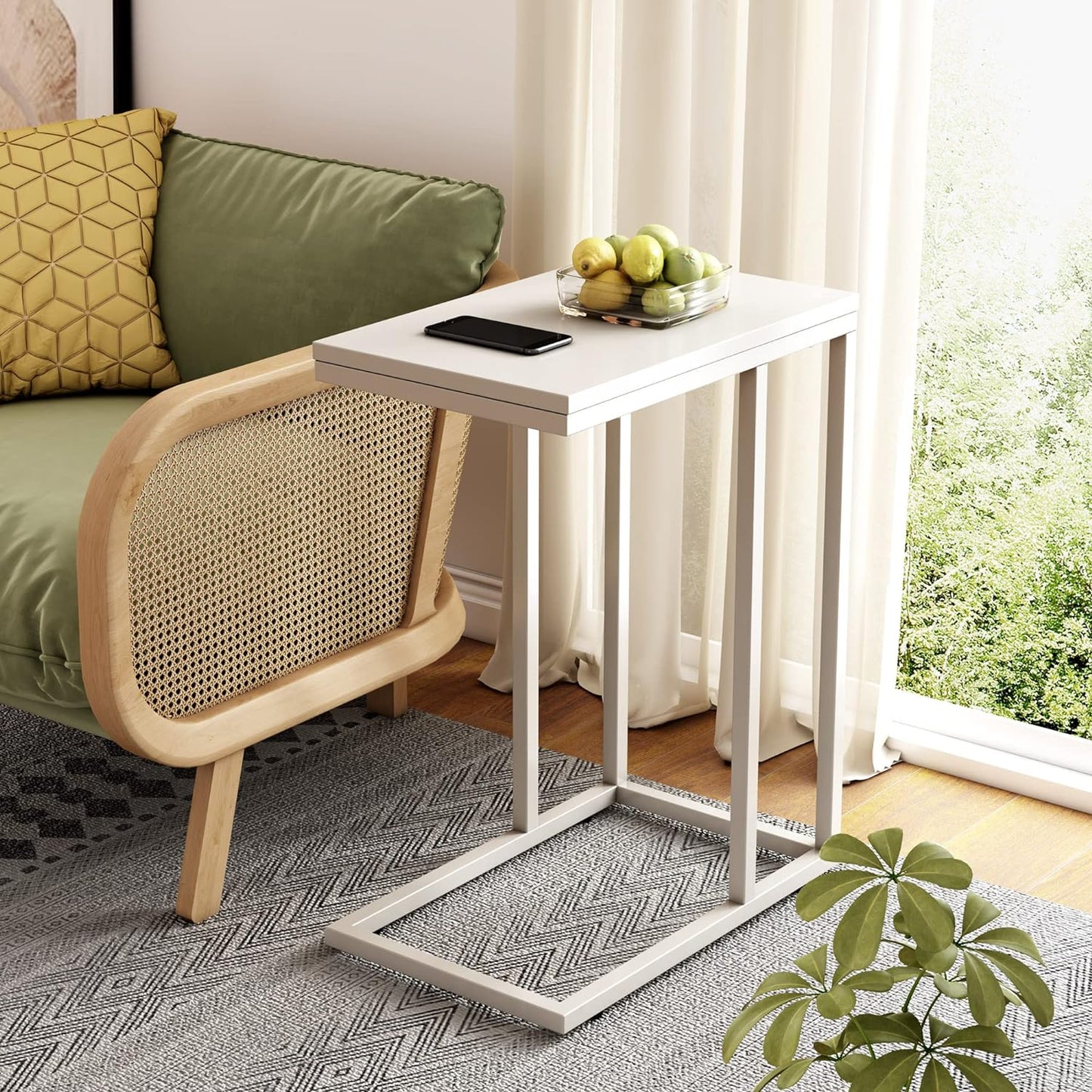 Inhabit C Shaped Side Table For Living Room or Bedroom