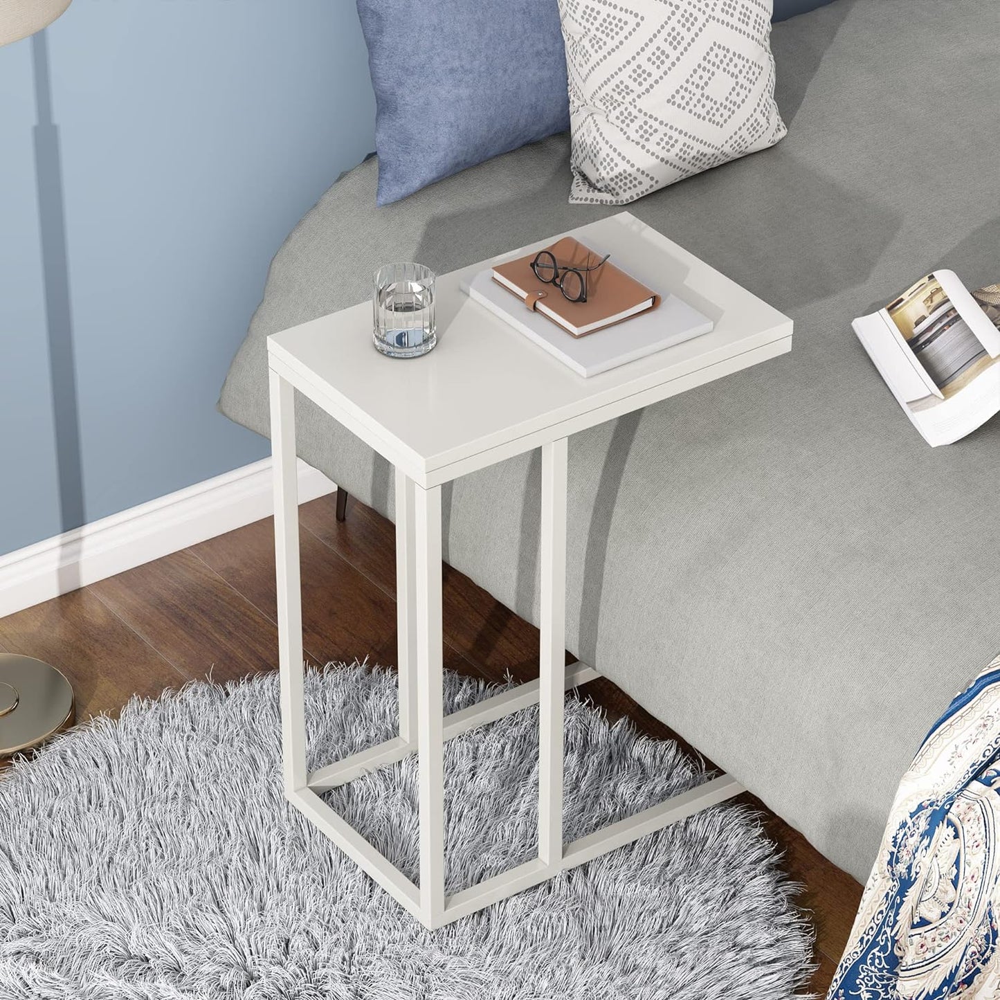 Inhabit C Shaped Side Table For Living Room or Bedroom
