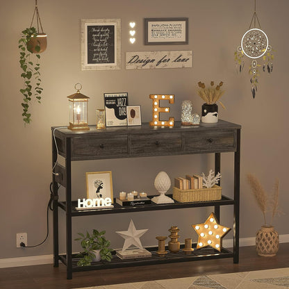 Inhabit Entryway Table with Side Power Outlet Console Table