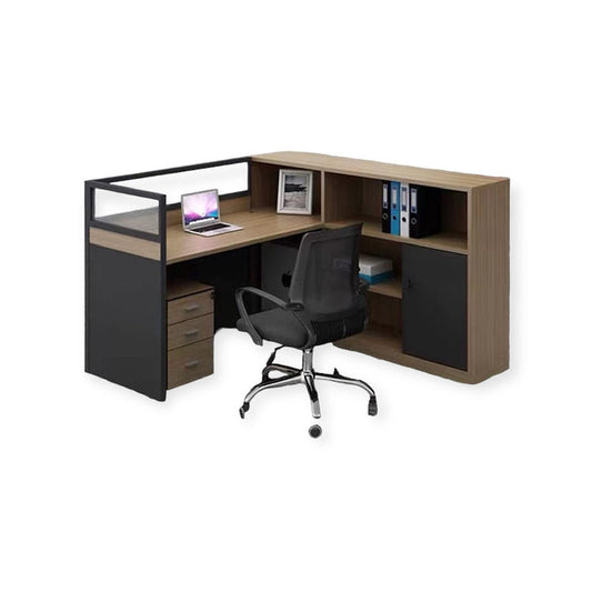 Inhabit Customizable Work Station Unit With Shelves Partition For Office Spaces