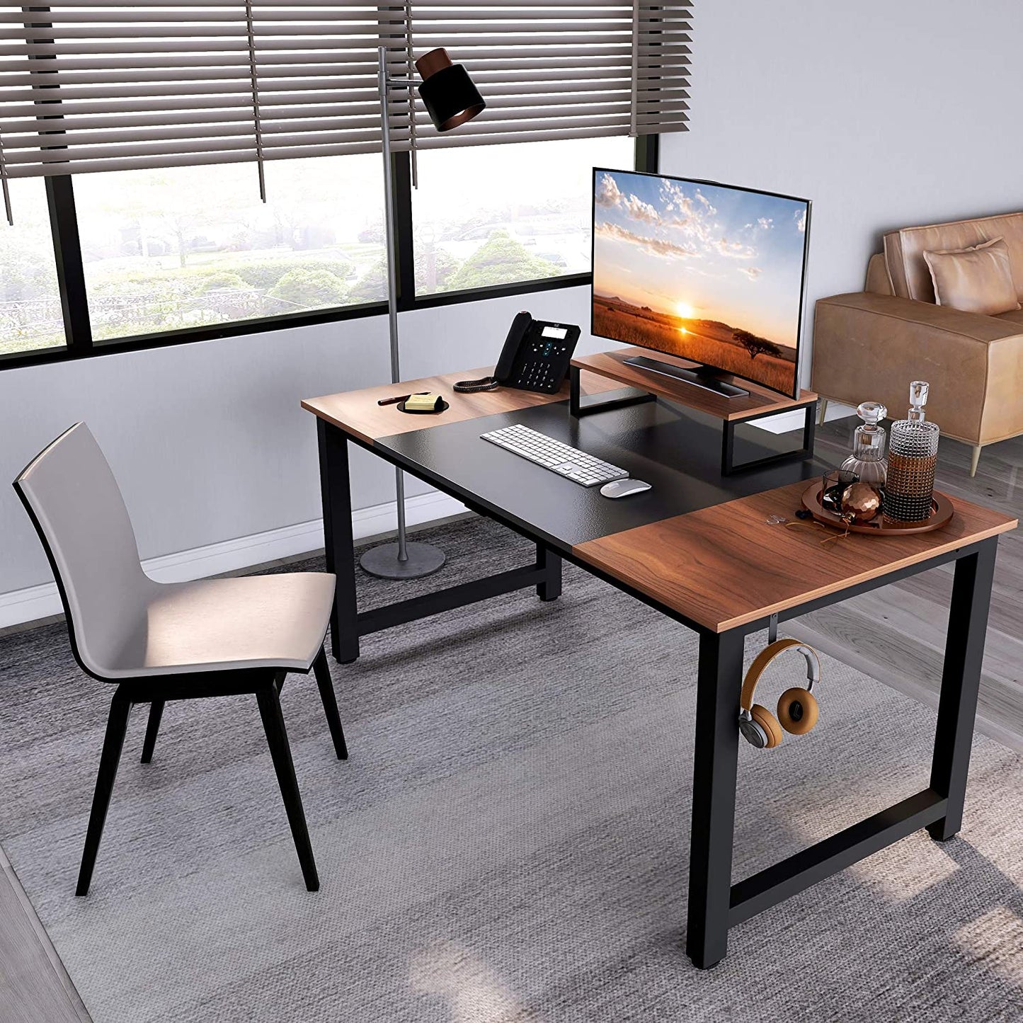 Inhabit Splice Board 140cm Desk In Metal & Wood