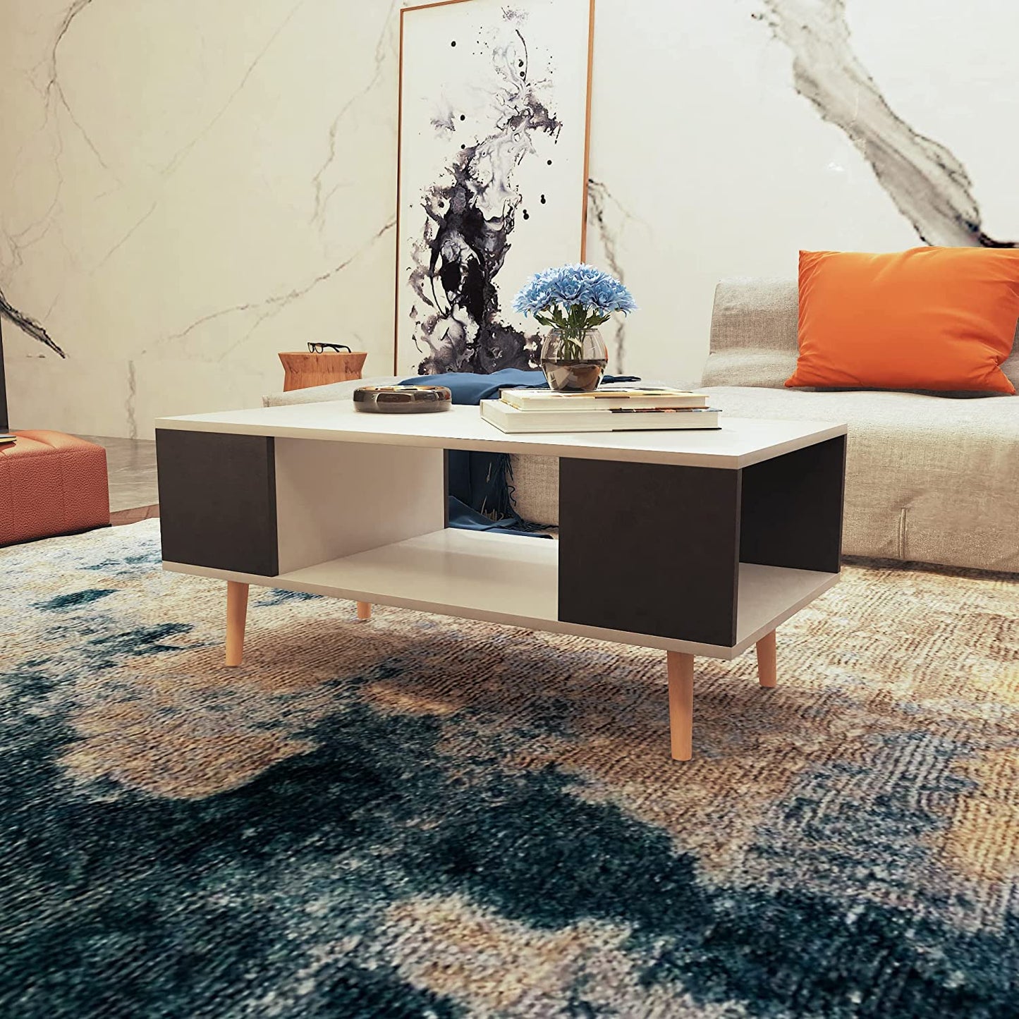 Inhabit Nordic Style Coffee Table With 3 Shelves