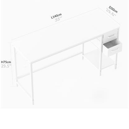 Inhabit 2 Drawers Desk With Bottom Shelf