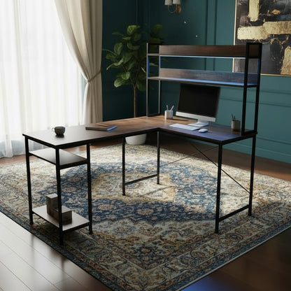 Inhabit Velaro Hutch L-Shaped Desk With Built In LED