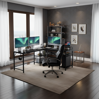 Inhabit Collaba L-Shape / Straight 150cm Desk With Monitor Stand