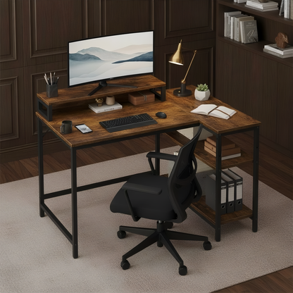 مكتب Inhabit Play Play على شكل حرف L مقاس 120 سم مع حامل شاشة