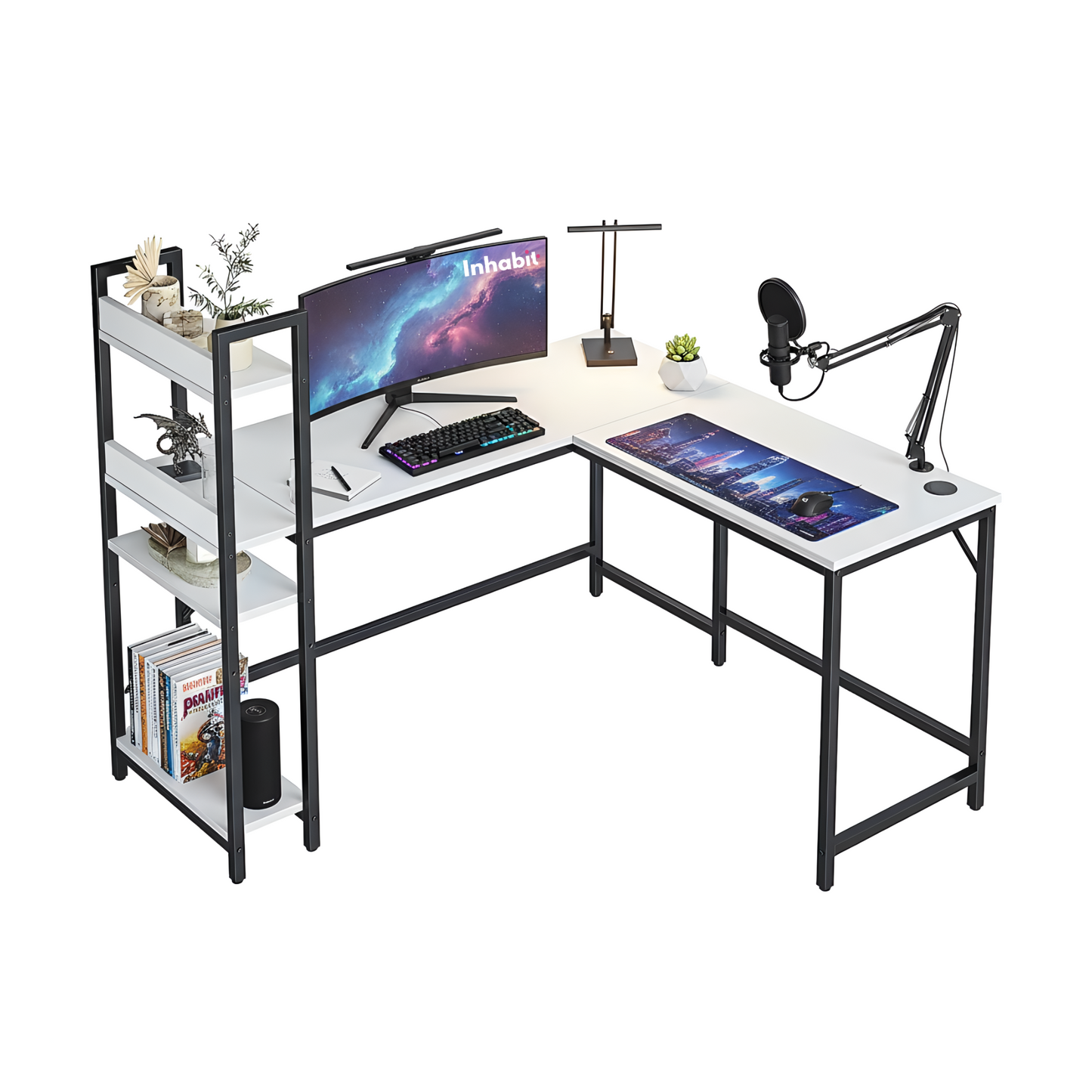 Inhabit Lumina Racked 120cm L-Shape Desk