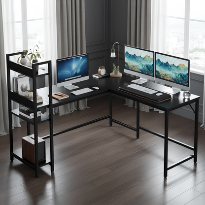 Inhabit Lumina Racked 120cm L-Shape Desk