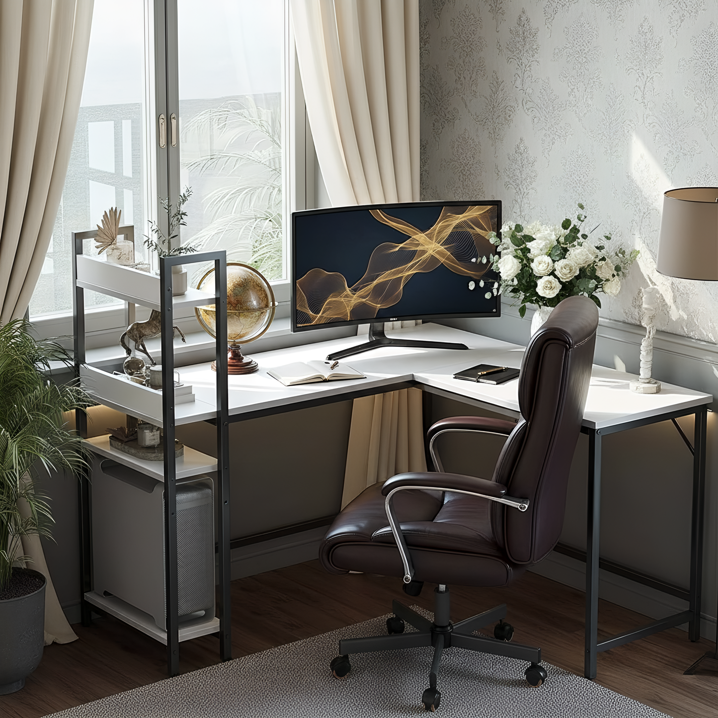 Inhabit Lumina Racked 120cm L-Shape Desk