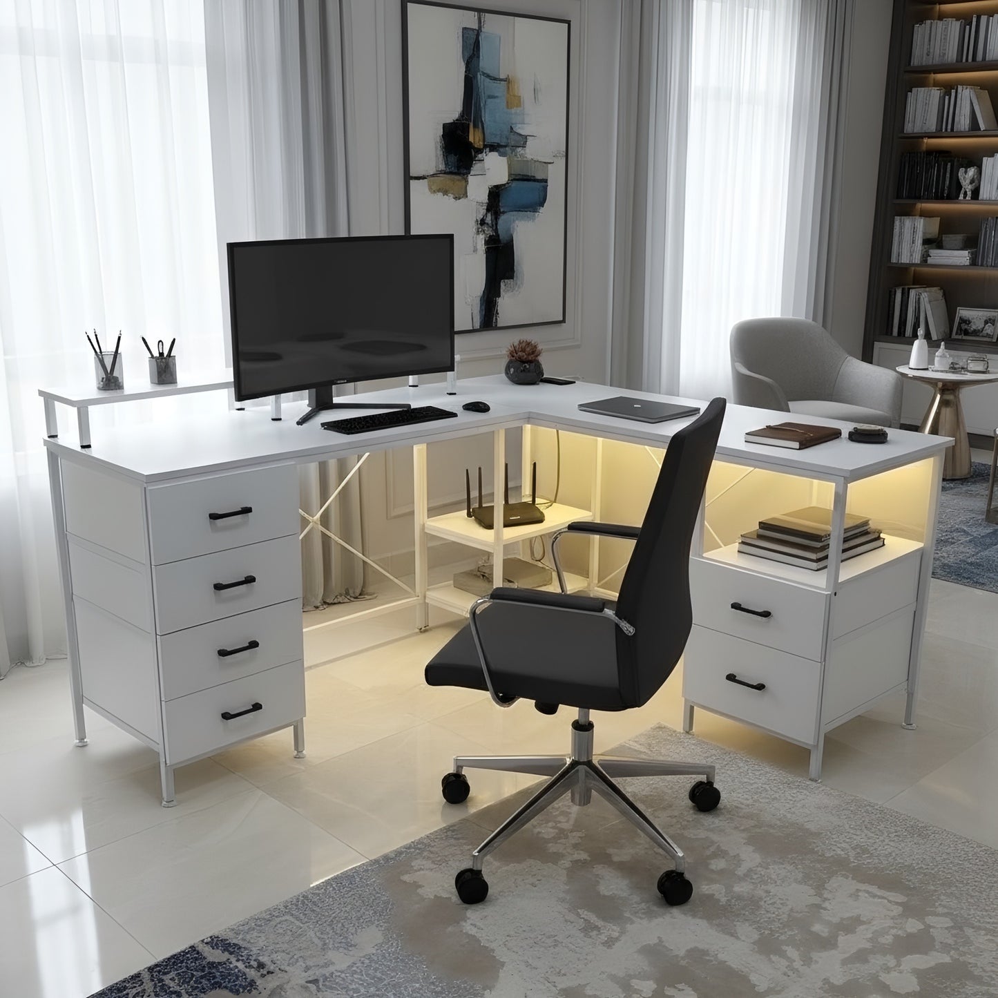 Inhabit Big Show 165cm L-Shaped High Storage Desk