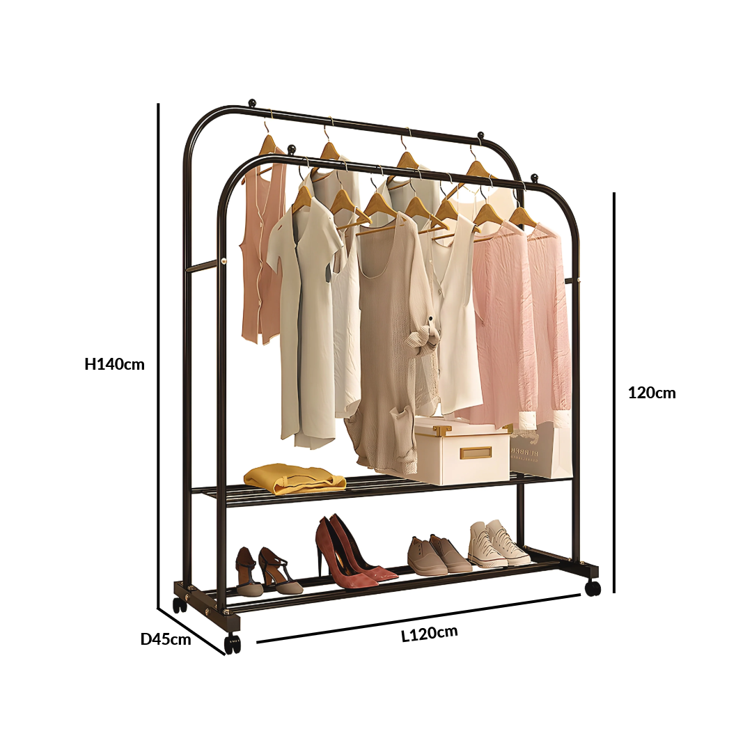Inhabit Hanger Rack With Storage Shelves