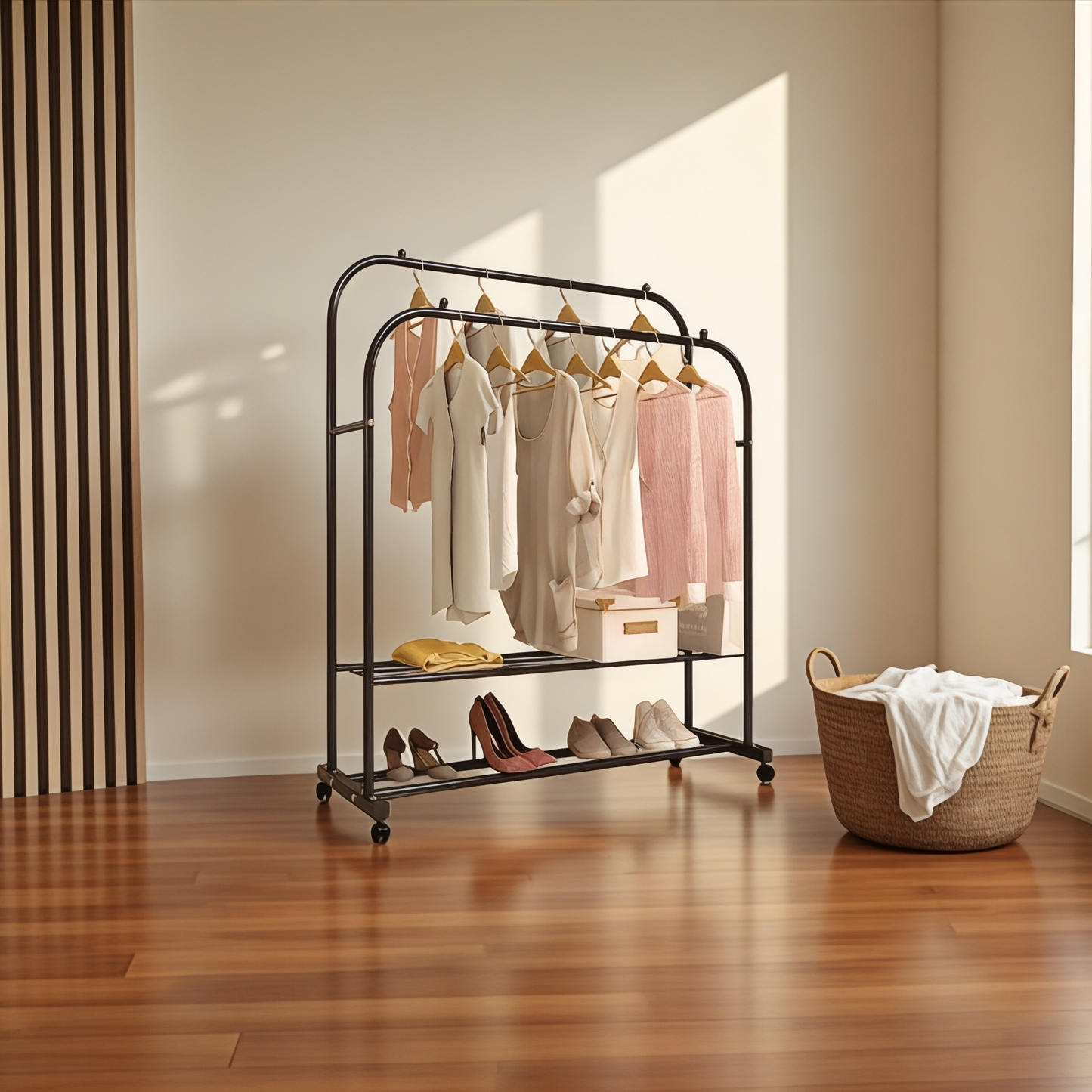 Inhabit Hanger Rack With Storage Shelves