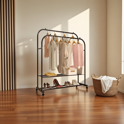 Inhabit Hanger Rack With Storage Shelves