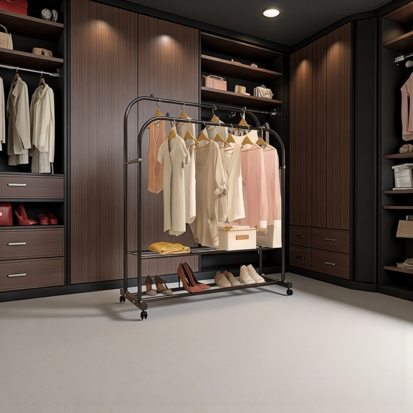 Inhabit Hanger Rack With Storage Shelves