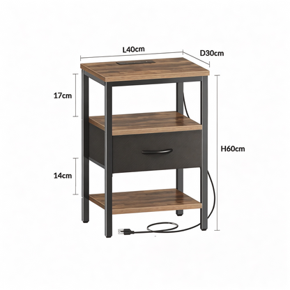 Inhabit Charging Side Table / Nightstand Multi-Color