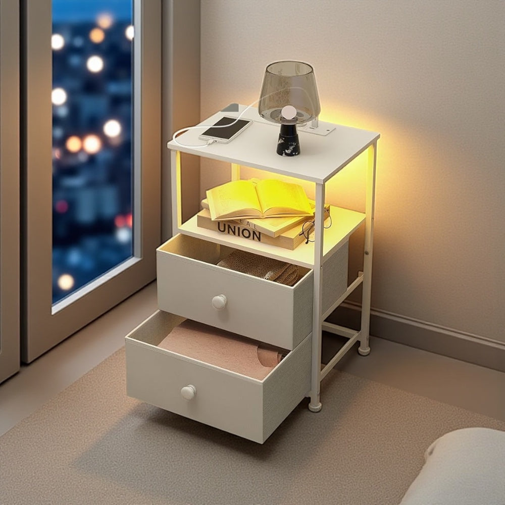 Inhabit LED Charging Side Table / Nightstand