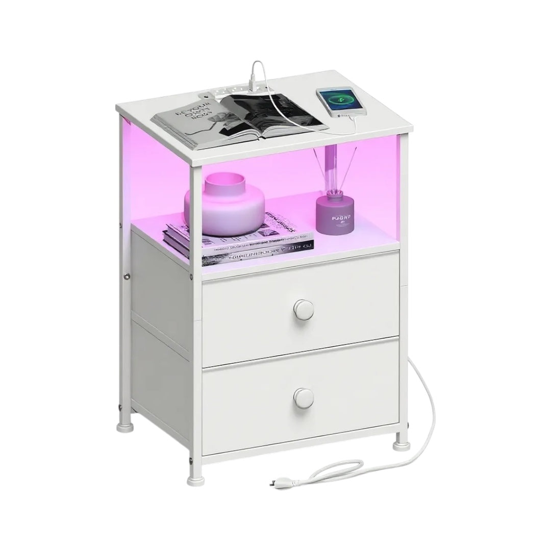 Inhabit LED Charging Side Table / Nightstand