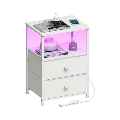 Inhabit LED Charging Side Table / Nightstand