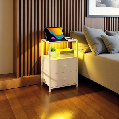 Inhabit LED Charging Side Table / Nightstand