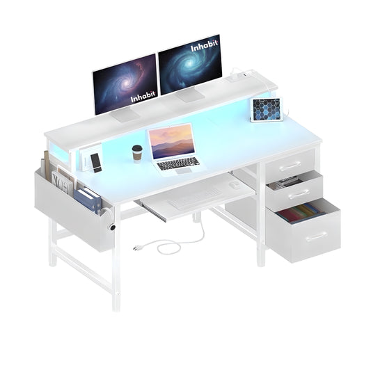Inhabit Claro 3 Drawers Desk With Splice Keyboard Tray