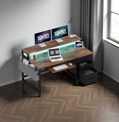 مكتب من درجين مع رف سفلي من مجموعة Inhabit 