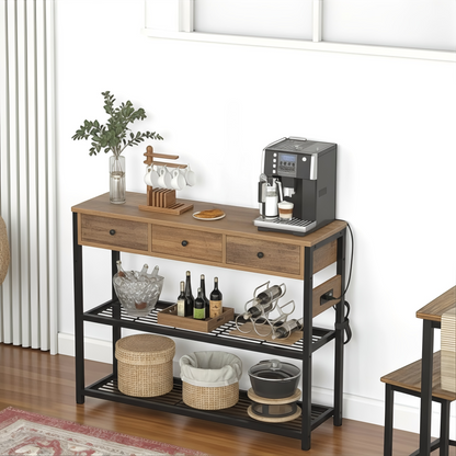 Inhabit Entryway Table with Side Power Outlet Console Table