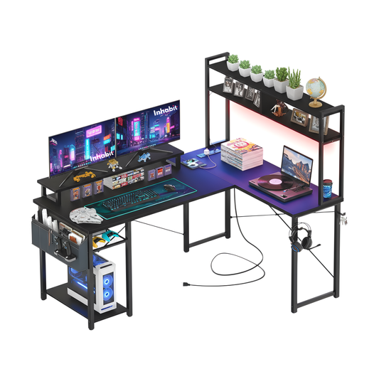 Inhabit Silvo Hutch Desk With Monitor Stand