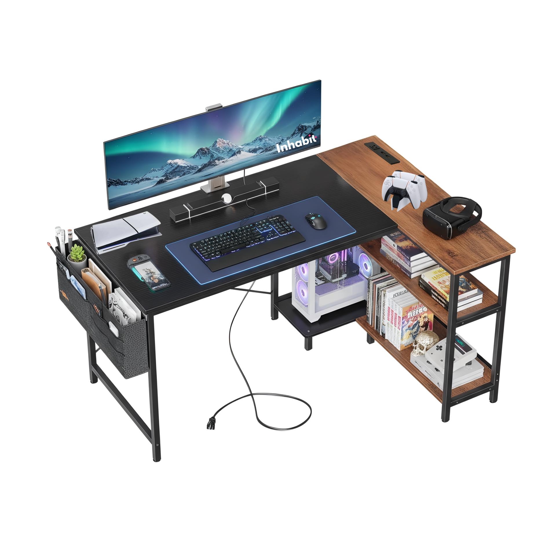 Inhabit Spider “Limited Edition” 120cm L-Shaped Desk With Built In