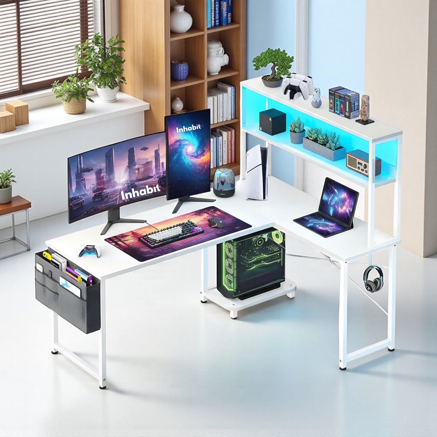 Inhabit Tekora 150cm Hutch Desk With PC Shelf