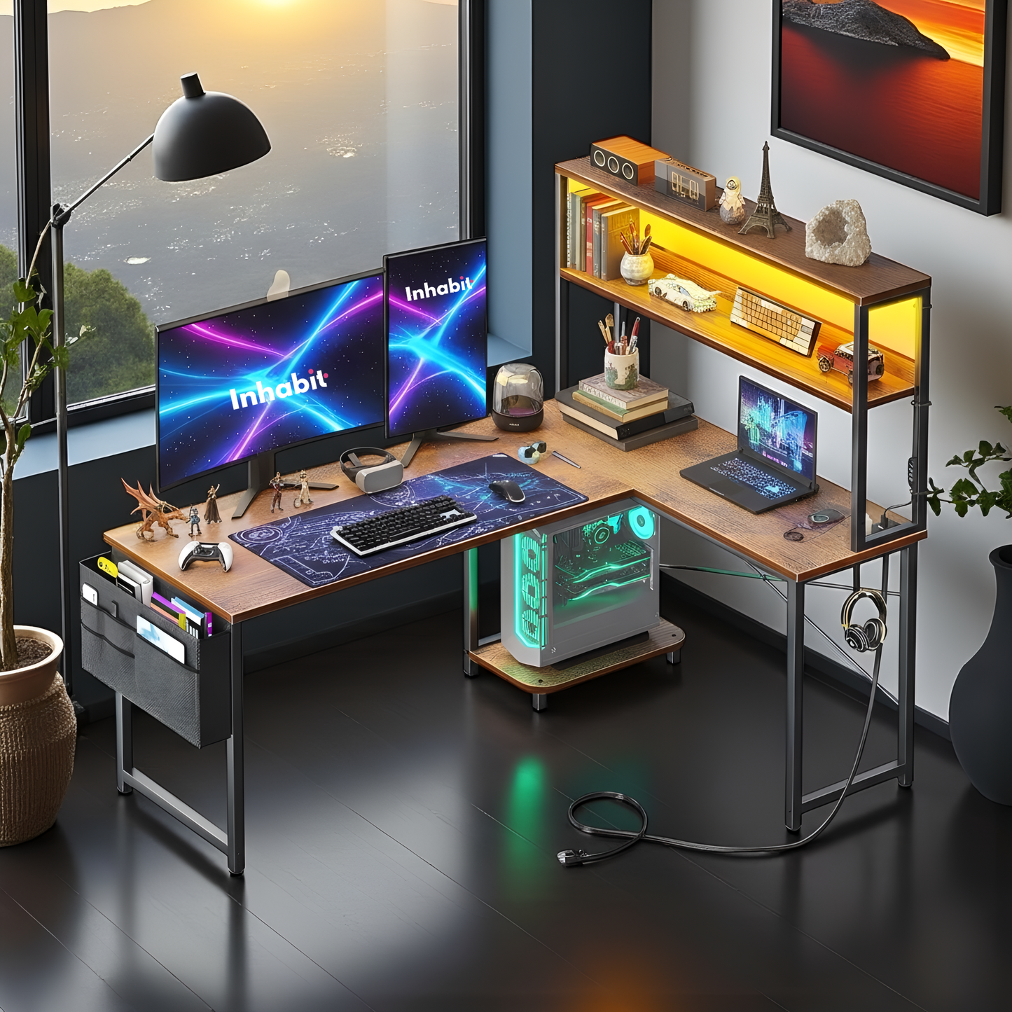 Inhabit Tekora 150cm Hutch Desk With PC Shelf