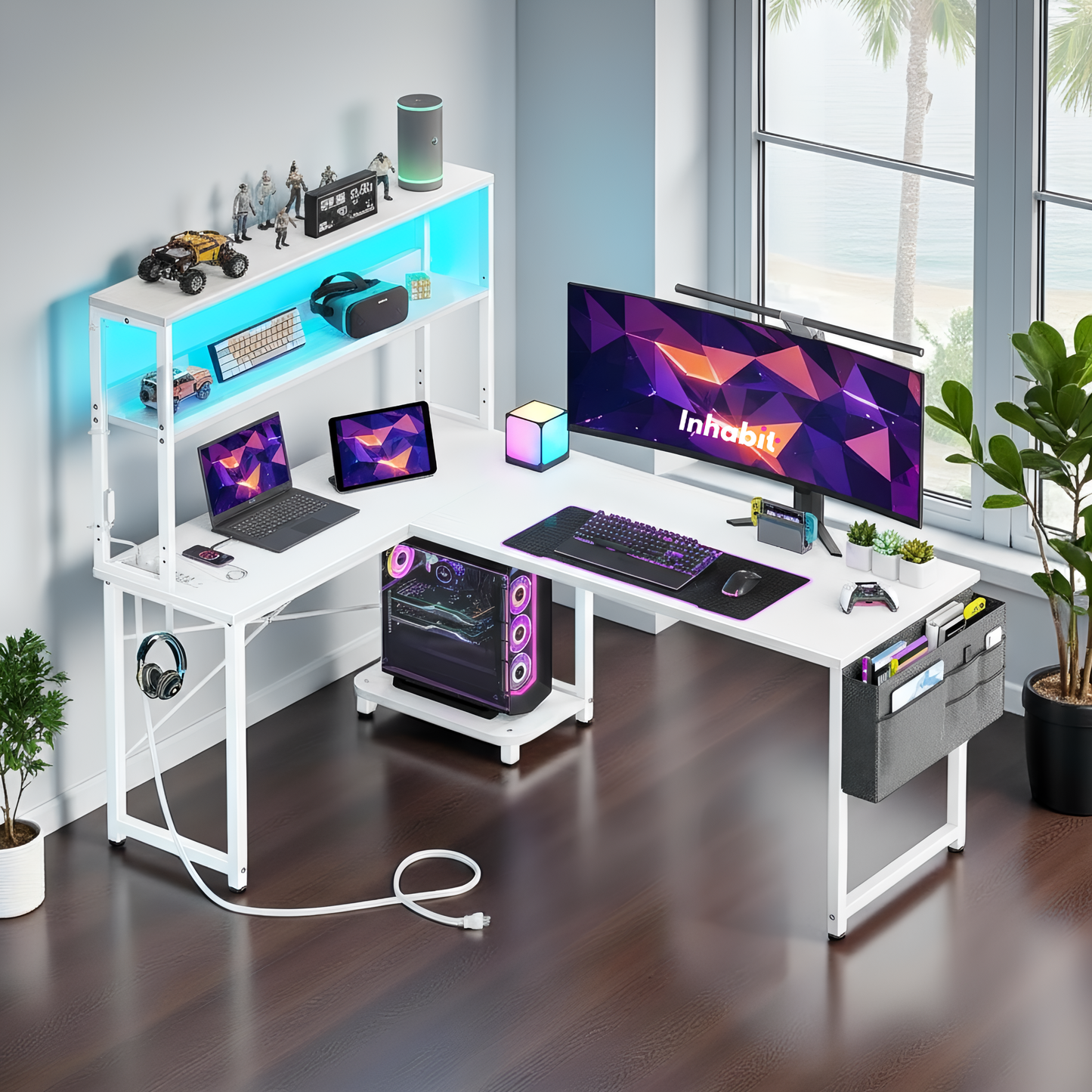 Inhabit Tekora 150cm Hutch Desk With PC Shelf