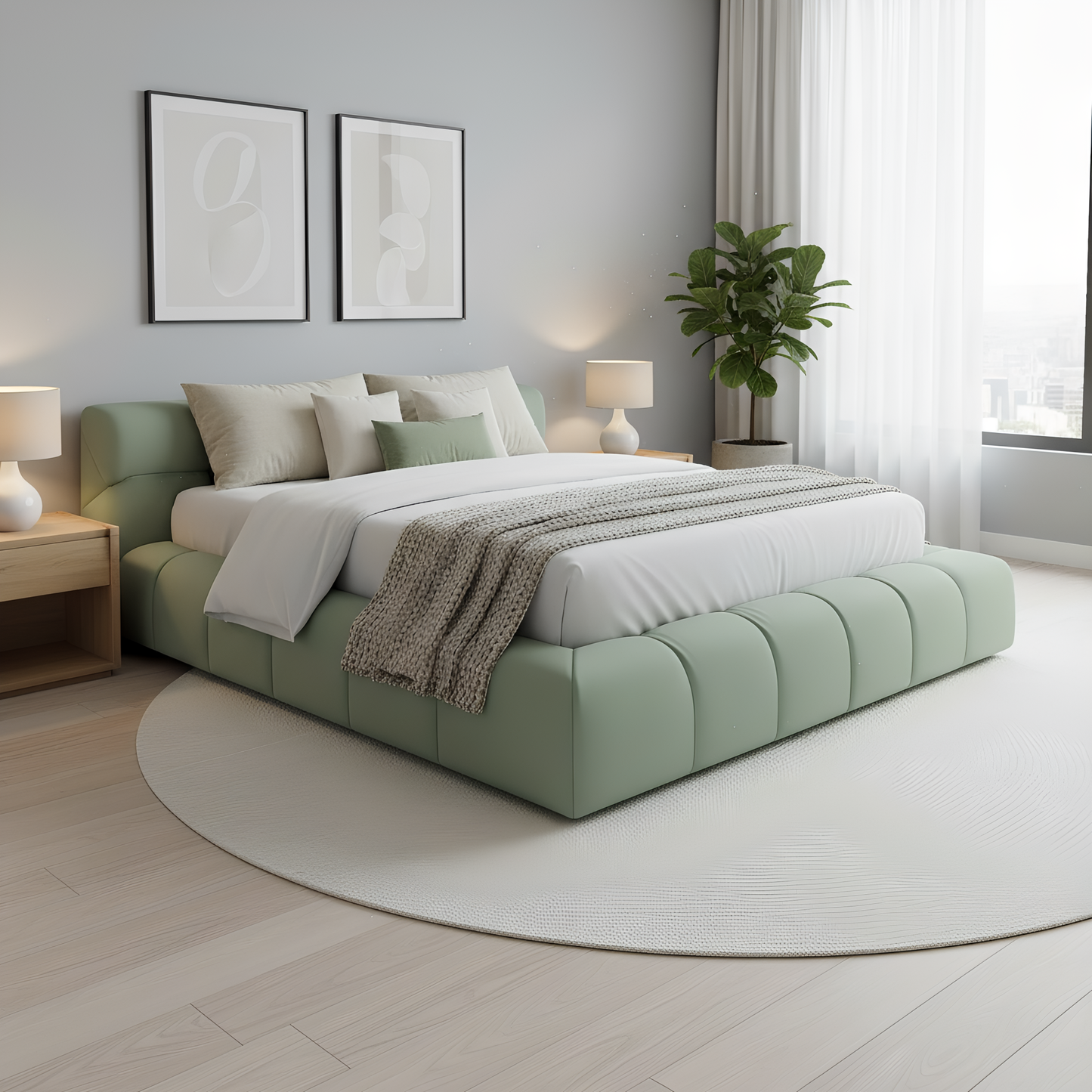 سرير مكعب من Inhabit بحجم كوين/كينج 