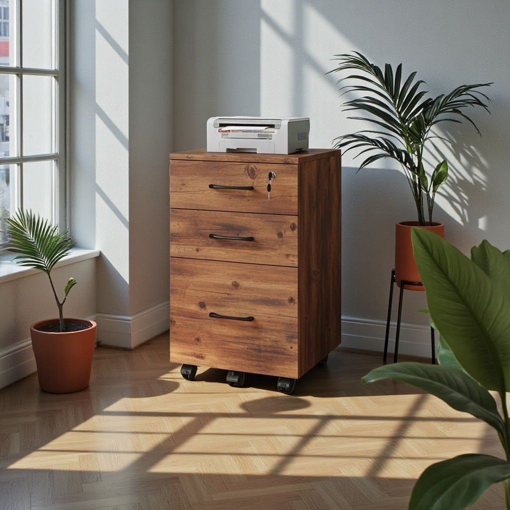 Inhabit Tavix 3 Drawers Office Cabinet With Lock