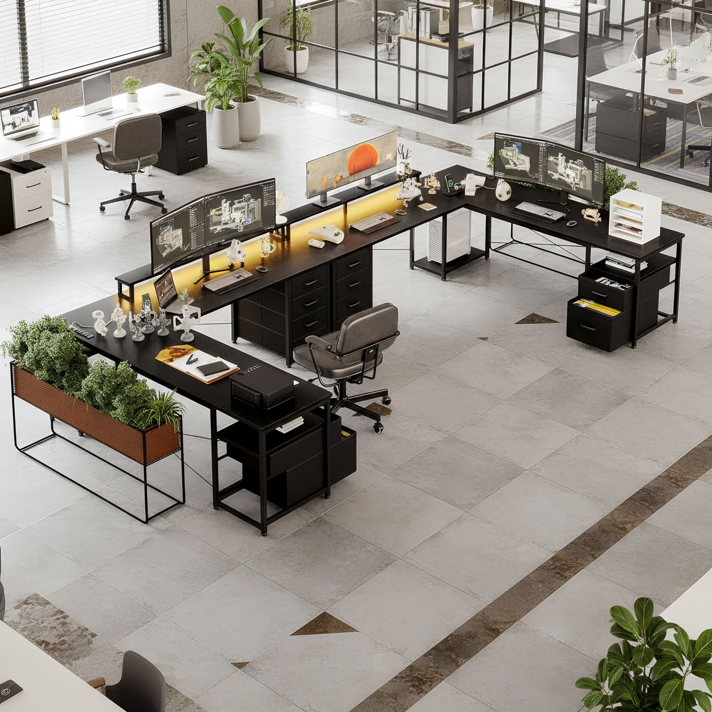 Inhabit Big Show 145cm L-Shaped High Storage Desk