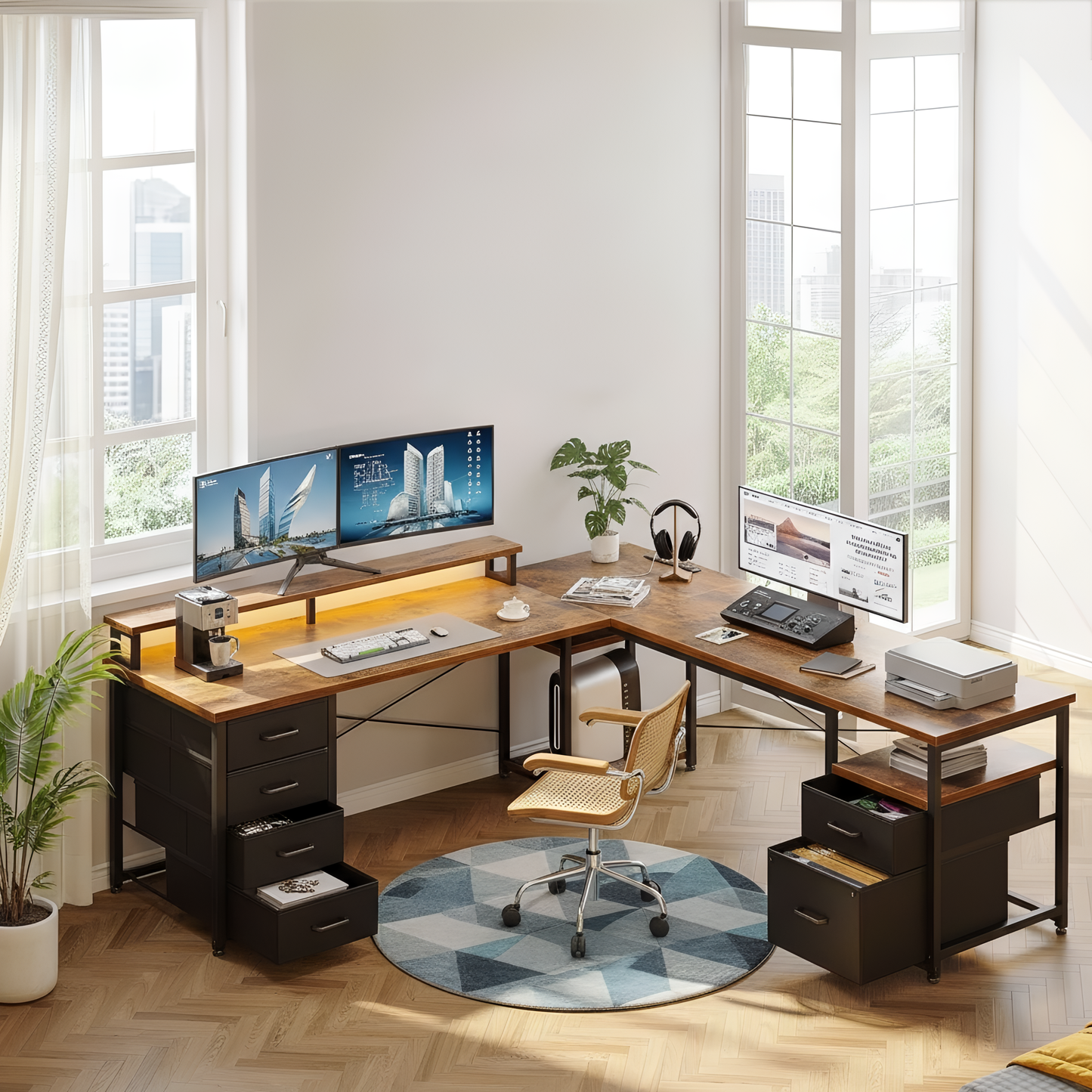 Inhabit Big Show 145cm L-Shaped High Storage Desk
