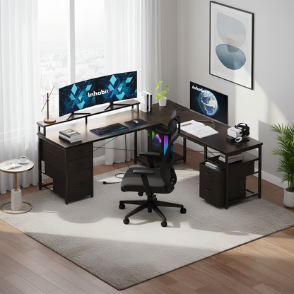 Inhabit Big Show 145cm L-Shaped High Storage Desk