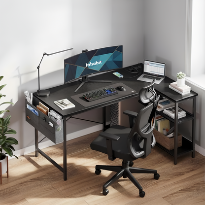 Inhabit Spider “Limited Edition” 120cm L-Shaped Desk With Built In Power Outlet