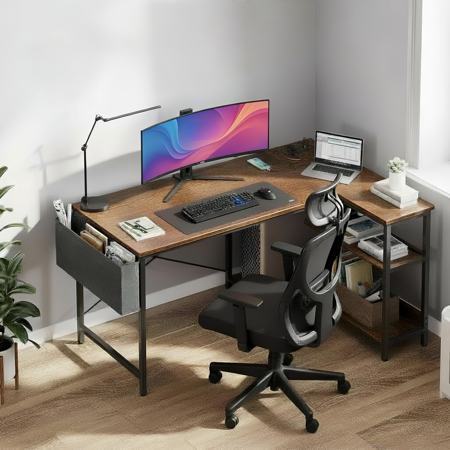 Inhabit Spider “Limited Edition” 120cm L-Shaped Desk With Built In Power Outlet