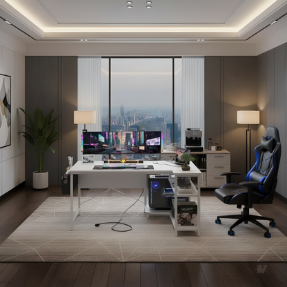 Inhabit Spider “Limited Edition” 120cm L-Shaped Desk With Built In Power Outlet