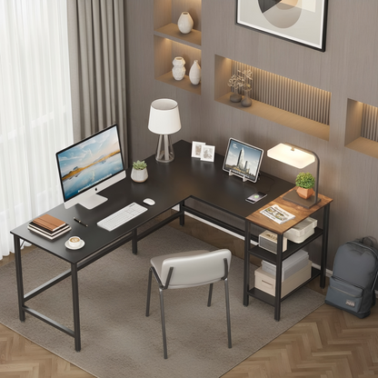 Inhabit Atlas L-Shaped 150cm Desk With PC & Storage Shelves