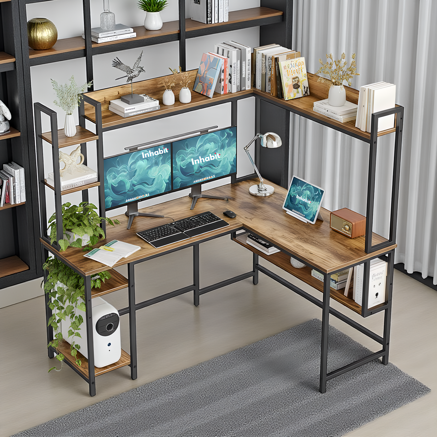 مكتب مزدوج على شكل حرف L من Inhabit مقاس 150 سم