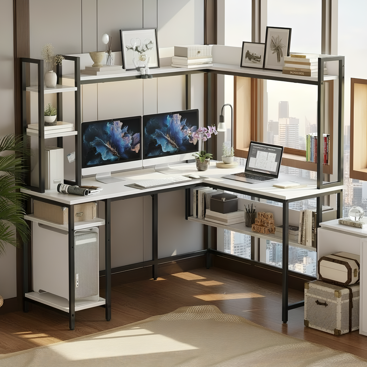 مكتب مزدوج على شكل حرف L من Inhabit مقاس 150 سم