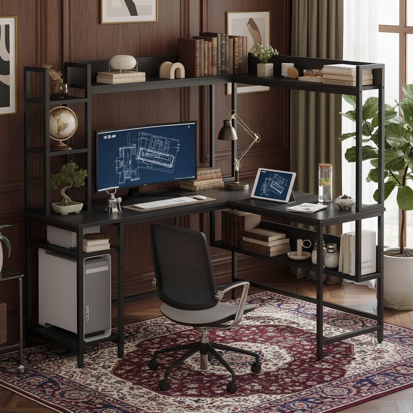 مكتب مزدوج على شكل حرف L من Inhabit مقاس 150 سم